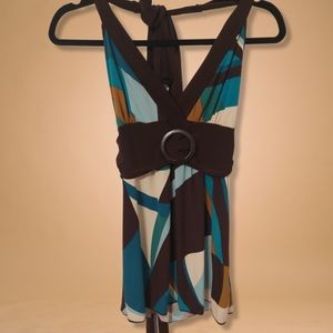 Papaya Neck Tie Dressy Blouse